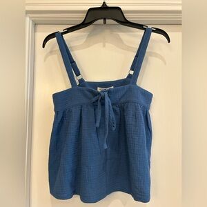 NATURAL LIFE Textured Blue Tank Top